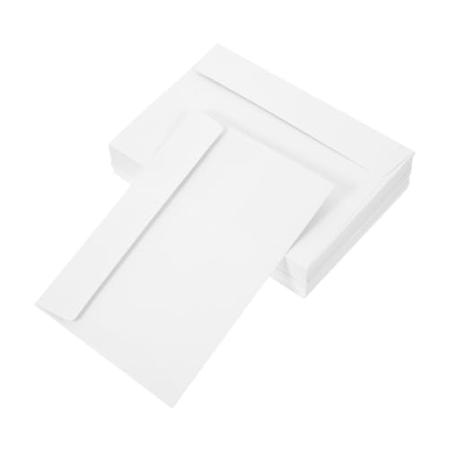 Hemobllo 50Stücke Kraftpapier Umschläge Selbstklebend Weiß für Einladungen Grußkarten Hochzeit Party Vielseitige Anwendungen Effizientes Verschließen von Hemobllo