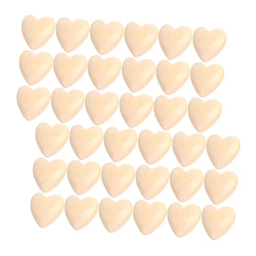 Hemobllo 50Stücke Unfertige Holzherzperlen für DIY Valentinstag Hochzeit und Bastelprojekte Glatte Oberfläche Einfach zu Fädeln für und Veranstaltungen von Hemobllo
