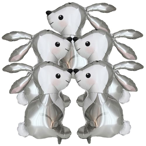 Hemobllo 5Stücke Osterhasenballons Große Kaninchenballons für Dekorative Folienballons für Geburtstagsfeiern Partydekoration für Ostern und Tierpartys Hemobllo 5Stücke Osterhasenballons Große Kaninchenballons für Dekorative Folienballons für Geburtstagsfeiern Partydekoration für Ostern und Tierpartys von Hemobllo