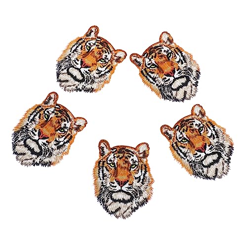 Hemobllo 5Stücke Tiger Aufnäher Stickerei Patches für Jeans Kleidung und Taschen zur Dekoration und Reparatur Hochwertige Langlebige und Hautfreundliche Textilien von Hemobllo