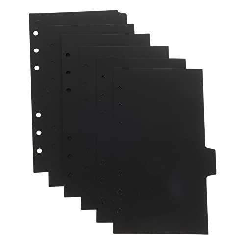 Hemobllo 6 Blätter Teiliges Ordner Trennblätter aus Robustem Schwarze Registerkarten für Ringbuch Notizbuch Langlebige Teiler für Schule Büro und Zuhause Beschriftung von Hemobllo