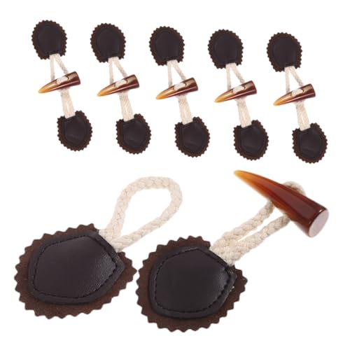 Hemobllo 6 Paare Hornknöpfe Knebelverschlüsse aus Leder und Horn Robustes für DIY Kleidung Mantel und Strickjackenverschluss Vielseitige Knöpfe zum Annähen und Basteln für Jacken und Hemobllo 6 Paare Hornknöpfe Knebelverschlüsse aus Leder und Horn Robustes für DIY Kleidung Mantel und Strickjackenverschluss Vielseitige Knöpfe zum Annähen und Basteln für Jacken und von Hemobllo