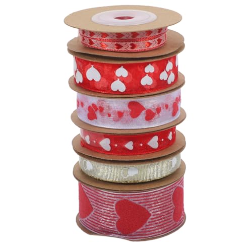 Hemobllo 6 Rollen Herzmuster Dekoband DIY Geschenkband Hochzeit Valentinstag Muttertag Schleifenband Dicht Gewebt ohne Ausfransen Vielseitig für Geschenkverpackung und Bastelideen Hemobllo 6 Rollen Herzmuster Dekoband DIY Geschenkband Hochzeit Valentinstag Muttertag Schleifenband Dicht Gewebt ohne Ausfransen Vielseitig für Geschenkverpackung und Bastelideen von Hemobllo