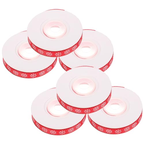 Hemobllo 6 Rollen Weihnachtsband mit Schneeflockenmotiv Rotes Organza Dekoband Breit Langlebiges Geschenkband für Weihnachtsdeko Party und Geschenke Hemobllo 6 Rollen Weihnachtsband mit Schneeflockenmotiv Rotes Organza Dekoband Breit Langlebiges Geschenkband für Weihnachtsdeko Party und Geschenke von Hemobllo