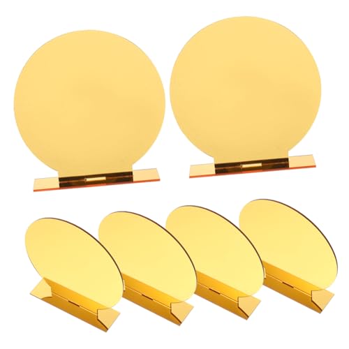 Hemobllo 6 Sätze Tischnummernschilder mit Ständer Beschreibbare Wiederverwendbare Doppelseitige Tischkarten für Hochzeit Party Moderne Tischdekoration Sichere Glatte Oberfläche Goldene von Hemobllo