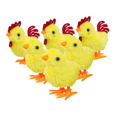 Hemobllo 6 Stück Auf dem Uhrwerk Küken Intelligenzspielzeug Aufziehspielzeug Huhn aufziehbares Tierspielzeug Hühnerspielzeug für Mädchen Halloween liefert Plastik Yellow von Hemobllo