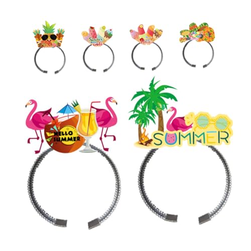 Hemobllo 6 Stück Hawaiianisches Stirnband Beachcomber-Hut Ananas-Stirnband Strandparty hawaii kopfschmuck Strand Thema Kopfschmuck Zubehör für Partykostüme Party-Kopfschmuck Papier von Hemobllo