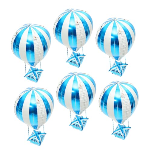 Hemobllo 6 Stück Heißluftballon Dekoration Kinderparty Luftballons Heißluftballon Förmige Luftballons Aluminium Heißluftballon Helium Folienballons Helium Dekoballon Himmelblaue von Hemobllo