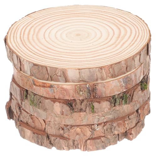 Hemobllo 6 Stück Natürliche Runde Holzscheiben Unbemalte Bastelholzplatten für DIY Handwerk Malen Untersetzer Kreative Dekoration und Kinderprojekte von Hemobllo