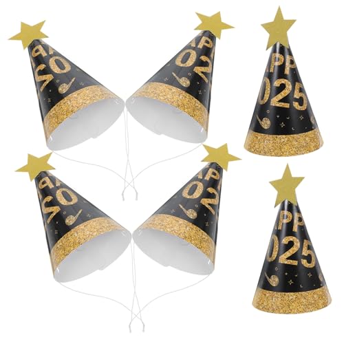 Hemobllo 6 Stück Neujahrs Partyhüte Papierkegel Atmungsaktiv Komfortabel Für Silvester Feier Festliche Kopfbedeckung Erwachsene Partydekoration von Hemobllo