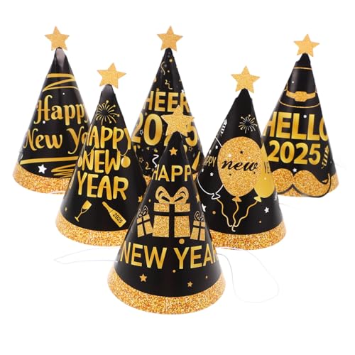Hemobllo 6 Stück Neujahrsparty Papierkegel Hüte Teiliges Partyhüte mit Elastischem Band Leichte Sichere Foto Requisiten für Kindergeburtstag und Silvesterfeier Hemobllo 6 Stück Neujahrsparty Papierkegel Hüte Teiliges Partyhüte mit Elastischem Band Leichte Sichere Foto Requisiten für Kindergeburtstag und Silvesterfeier von Hemobllo
