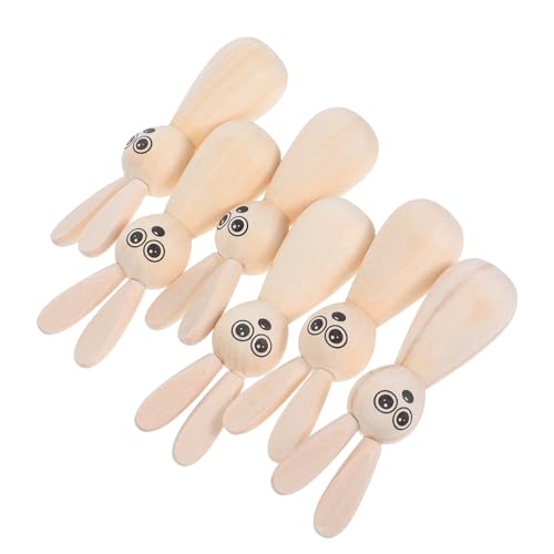 Hemobllo 6 Stück Osterhasenpuppen Zum Basteln Osterschmuck Hasenornament Kaninchenfiguren Steckpuppen Unvollendete Hasenpuppen Schmuck Osterbasteldekor Osterbasteldekor von Hemobllo