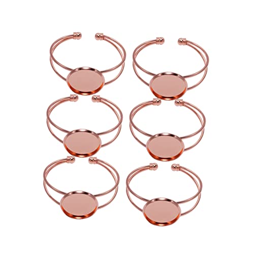 Hemobllo 6 Stück Rundes Armbandrohling Y Form aus Kupfer Roségold Verstellbare DIY Anhänger Kette für Schmuckherstellung von Hemobllo