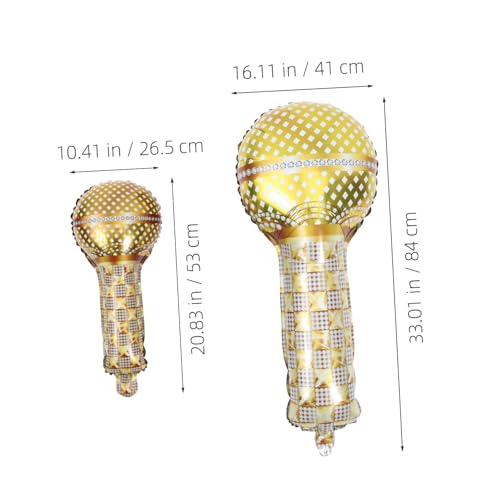 Hemobllo 6 Stück Teiliges Goldene Folienballons Mikrofonform Stabile Aluminiumfolie Wiederverwendbar für Geburtstagsfeier Deko Drinnen und Draußen als Party Accessoire und Fotorequisite von Hemobllo