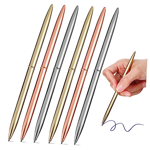 Hemobllo 6 Stück Teiliges Kugelschreiber Ergonomisch Metallisch Glattes Schreiben Komfortabel Tragbar für Schule Büro in Gold Roségold Silber Design Stilvoll und Langlebig von Hemobllo
