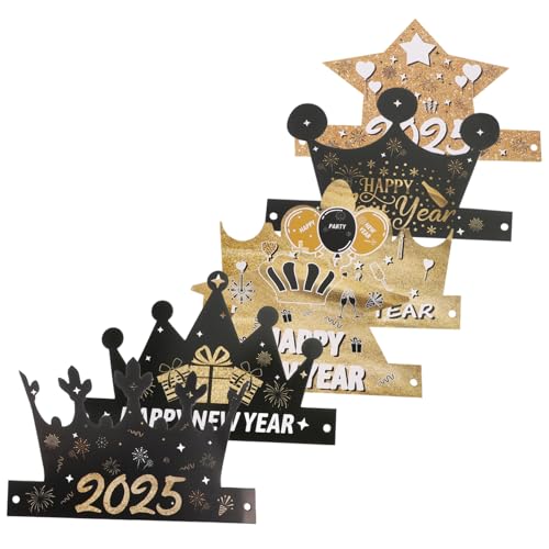Hemobllo 6 Stück Teiliges Neujahrs Papierhüte Leicht und Bequem Year Party Kopfbedeckung Kleine Vielseitig Einsetzbar für Silvesterfeiern Festliche Foto Requisiten für Erwachsene von Hemobllo