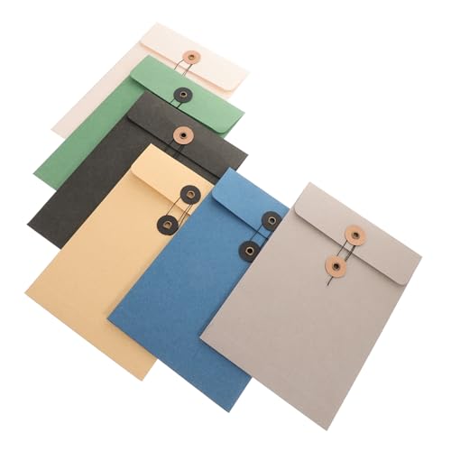 Hemobllo 6 Stück Teiliges Papier Ordner mit Schnurverschluss Große Dokumententaschen aus Dickem Material Portable Aktenhüllen für Dokumente Quittungen Zeitungen für Büro und Schule von Hemobllo