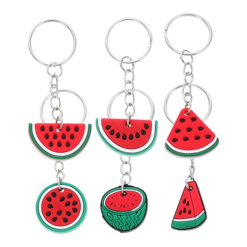 Hemobllo 6 Stück Teiliges Wassermelonen Schlüsselanhänger Niedlicher Fruchtanhänger Langlebiger Schlüsselring Tragbare Partydekoration für Geburtstage Halloween Karneval und Geschenkboxen von Hemobllo