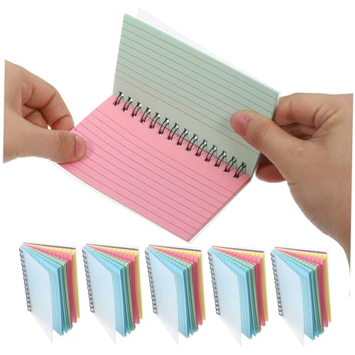 Hemobllo 6-teiliger Kleiner Notizblock Für Die Tasche: Mehrfarbiger Spiral-notizblock Für Kreative Notizen, Lernlisten – Notizblock Für Schule, Büro Und Zuhause von Hemobllo