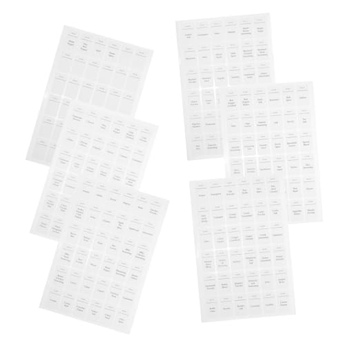 Hemobllo 6Blätter Selbstklebende Gewürzflaschenetiketten Ovale Aufkleber für Klassifizierung Wasser und Ölabweisend für Vorratsraum Waschbar und Langlebig von Hemobllo