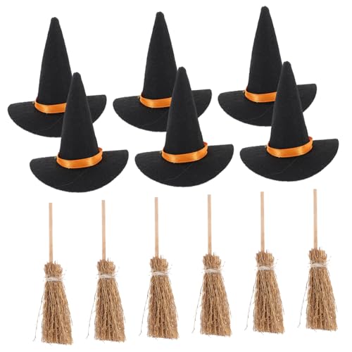 Hemobllo 6Satz Mini Hexenhüte mit Besen Halloween Dekoration für Kreative DIY Projekte für Flaschen und Tischdekoration Langlebige Materialien Vielseitige Hemobllo 6Satz Mini Hexenhüte mit Besen Halloween Dekoration für Kreative DIY Projekte für Flaschen und Tischdekoration Langlebige Materialien Vielseitige von Hemobllo