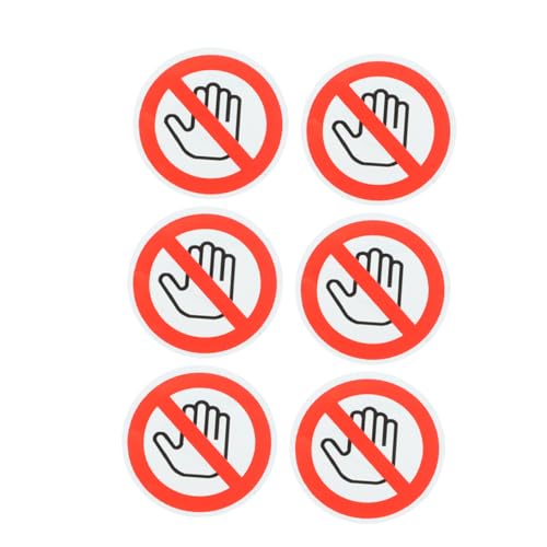 Hemobllo 6Stücke Bitte nicht Berühren Aufkleber Selbstklebend Runde Warnschilder Sicherheitszeichen für Zuhause Büro und Maschinen Präventiv gegen Verletzungen von Hemobllo
