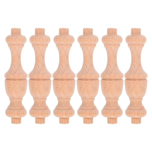 Hemobllo 6Stücke Unbemalte Holzspindeln Dekorative Mini Roman Säulen für DIY Projekte Vielseitig Einsetzbar zur Verschönerung von Schränken und Holzbrücken Einzigartiges von Hemobllo