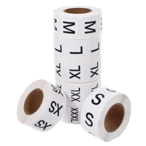 Hemobllo 7 Rollen Aufkleber Selbstklebend Runde Kleidung Größenetiketten Farbiges Design Für Einzelhandel Und Haushalt Organisieren Xs Xxxl von Hemobllo