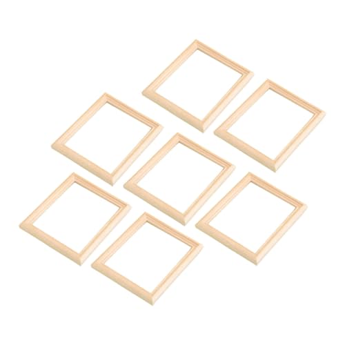 Hemobllo 7 Stück Teiliges Mini Holz Bilderrahmen DIY Unvollendete Fotorahmen für Puppenhaus Handgefertigte Miniatur Wandkunst Vielseitige Deko für Kinderzimmer und Mini Szenen von Hemobllo