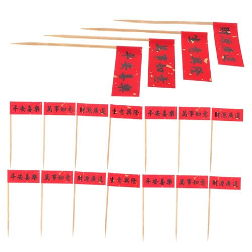 Hemobllo 72 Stücke Kuchen Einsatz Chinesischen Glück Tür Hängen Anhänger Chinesischen Cupcake Papier Rot von Hemobllo