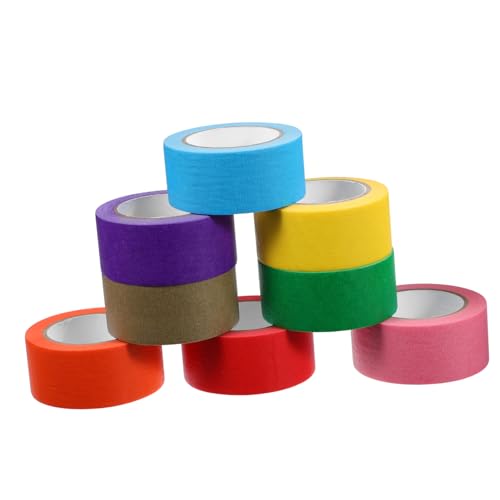 Hemobllo 8 Rollen 8-farbiges Papierband Bunt Breit Maskierung Etikett Lampenschirm Klebeband Abdeckband Aus Papier Dekorative Papierbänder Scrapbook-diy-klebebänder von Hemobllo