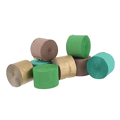 Hemobllo 8 Rollen Krepppapier Party Dekoratives Zubehör Farbige Luftschlangen Gold Teebraun Weihnachtsgrün Moosgrün Vielseitig für Geburtstags und Hochzeitsfeiern Einfach zu Schneiden und von Hemobllo