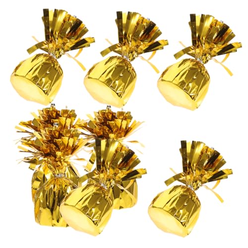 Hemobllo 8 Stück Ballon-anhänger Bogenballons Ballongewichte Aus Metall Tisch-ballonständer Ballonbogen-clips Tankfolienballons Ballongrößenlineal Zementblock Golden von Hemobllo