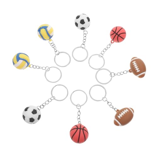 Hemobllo 8 Stück Kugelornamente Basketball-schlüsselanhänger Für Jungen Basketball-schlüsselanhänger Für Mädchen Mini-sportbälle Rucksackanhänger Für Jungen Basketball-anhänger Legierung von Hemobllo