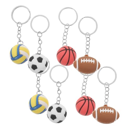Hemobllo 8 Stück Kugelornamente Schlüsselanhänger Ball Party Gefallen Basketball-anhänger Partygeschenke Zum Thema Sport Gastgeschenke Zum Thema Sport Mini-sportbälle Fußballschlüssel Pvc von Hemobllo