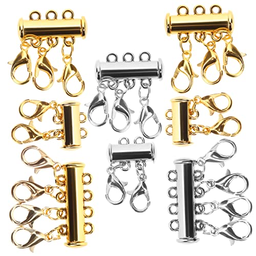 Hemobllo 8 Stück Magnetischer Teiliges Kettenverschluss für Mehrfach und Lagenketten Praktische Schmuckverbinder mit Einfachem Magnetverschluss für DIY Halsketten und Armbänder von Hemobllo