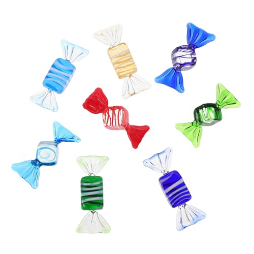 Hemobllo 8 Stück Süßigkeiten-Ornamente aus Glas Party Langlebige Glasornamente Süße Glasbonbons süssigkeiten gastgeschenke hochzeit Bonbonfigur aus Glas Süßigkeiten aus Glas von Hemobllo
