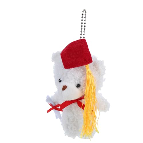 Hemobllo Abschlusssaison Dr. Bär DIY Abschlussdeko Plüsch Absolventenhut, Tierspielzeug Abschlussschlüsselkettenplüsch Mini-Stofftierbär DIY Schlüsselanhänger Bär PP Baumwolle von Hemobllo