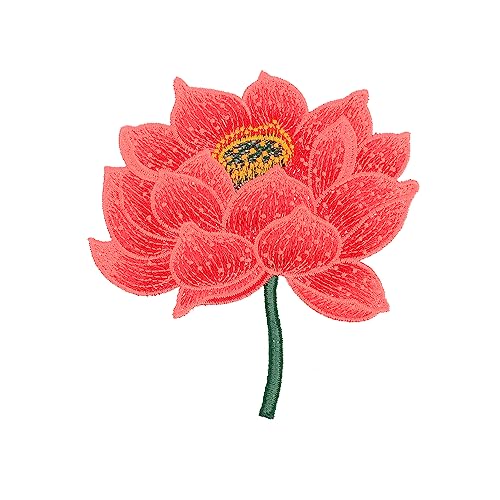 Hemobllo Bestickter Lotus Applikation Patch Ethnischer Stoffflicken Zum Aufbügeln Für Kleidung DIY Zubehör Tasche Hut Schuh Dekoration Vintage Stil von Hemobllo