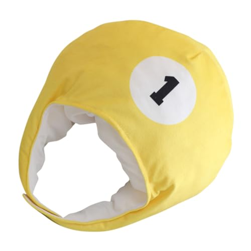 Hemobllo Billard -kopfhut Lustige Mütze Karnevalspartyhut Halloween Kostümhut Kostüm-kopfbedeckung Halloween-stirnbandhut Geburtstagsparty-hut Sporthut Party-selfie-hut Kurzer Plüsch Yellow von Hemobllo