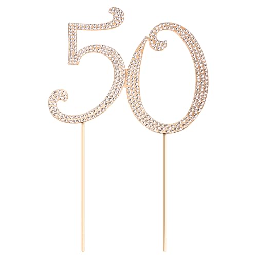 Hemobllo Bling Strass 50. Geburtstag Kuchen Topper, Gold Legierung Kuchen Dekoration für 50. Geburtstag Party Hemobllo Bling Strass 50. Geburtstag Kuchen Topper, Gold Legierung Kuchen Dekoration für 50. Geburtstag Party von Hemobllo