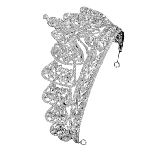 Hemobllo Braut Haarband mit Funkelndem Strass Schleifenknoten Silberfarbene Kristall Tiara Stilvolles Kopfschmuck für Hochzeit Party Ball und Besondere Anlässe von Hemobllo