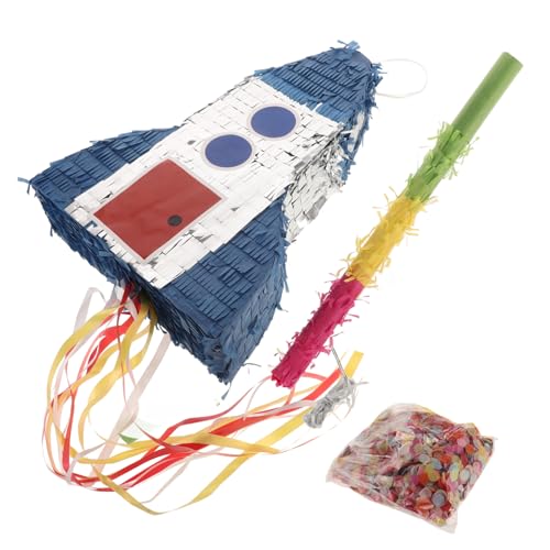 Hemobllo Bunte Raketen Piñata mit Überraschungseffekt für Weltraum Kindergeburtstag Wiederbefüllbar mit Süßigkeiten für Partyspiele Astronauten Deko Vielseitig Einsetzbar bei von Hemobllo