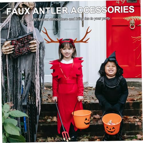 Hemobllo DIY Hirschgeweih Haarreif Kunststoff Geweihe als Kreative Haar Accessoires für Halloween Cosplay und Partydeko Realistische Rentierhörner Langlebig und Vielseitig Einsetzbar von Hemobllo