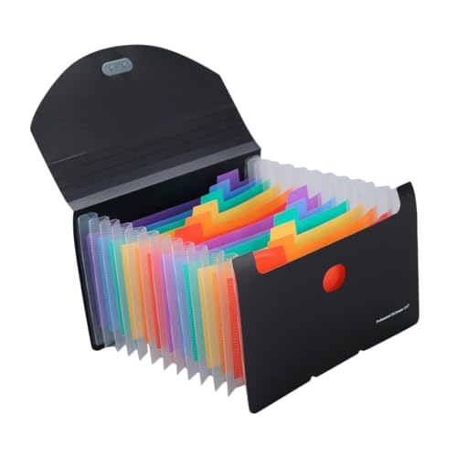 Hemobllo Datei Organizer mit Fächern Tragbarer Quittungs Organizer Elegantem Design für Kassenbelege Monatliche Rechnungen und Karten Dreiseitig Versiegelt von Hemobllo