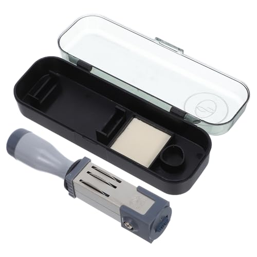 Hemobllo Datumsstempel mit Griff Tragbarer Zeitstempel Selbstfärbender Metallstempel für Dokumente Präziser Datumsdruck Langlebiges Kunststoffmaterial für Offizielle von Hemobllo