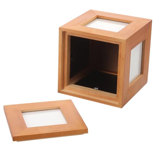 Hemobllo Eleganter Foto-Organizer Aus Holz Für Den Schreibtisch Bilderrahmen-Box Für Familienandenken von Hemobllo