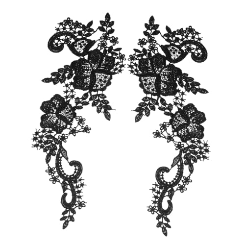 Hemobllo Eleganter Schwarzer Spitzenkragen Patch Bestickte Applikation zum Aufnähen für DIY Kleidung Kleider Abendmode Hochzeitskleider und Kostüme von Hemobllo