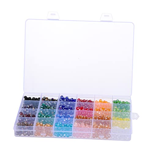 Hemobllo Facettierte Perlen für DIY Schmuck Box mit Bunter Kristallperlen für Armbänder und Ohrringe Handwerksperlen für Projekte und Hemobllo Facettierte Perlen für DIY Schmuck Box mit Bunter Kristallperlen für Armbänder und Ohrringe Handwerksperlen für Projekte und von Hemobllo