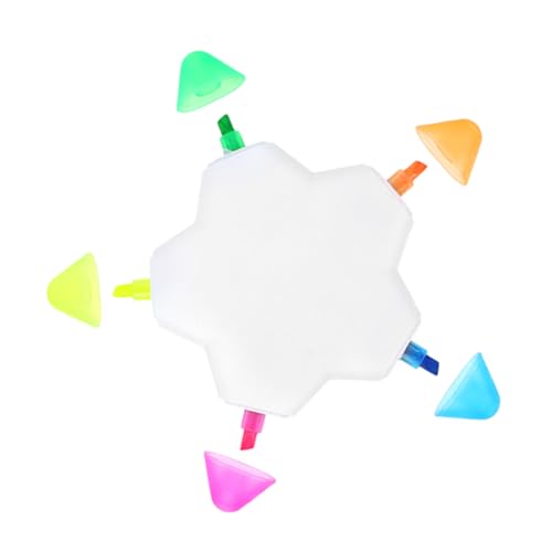 Hemobllo Fünfzackiger Stern Textmarker Bunte Fluoreszierende Marker mit Starker Multifunktional für Notizen Studium und Kreative Projekte und Auslaufsicher für Schule und Büro von Hemobllo